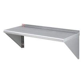 VEVOR 14" x 36" Stainless Steel Shelf, Wall Mounted Floating Shelving with Brackets, 300 lbs Load Capacity Commercial Shelves