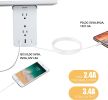 Bosonshop Wall Outlet Extender-2 Pack Surge Protector Multifunctional Outlet Wall Plug with 3 USB Ports(3.4A Total), 8 AC Outlets